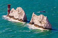 Vuurtoren van Needles en de Needles - Eiland van Wight - Engeland van Werner Dieterich thumbnail
