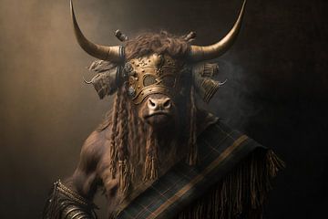 Portrait of a Scottish highlander by Digitale Schilderijen