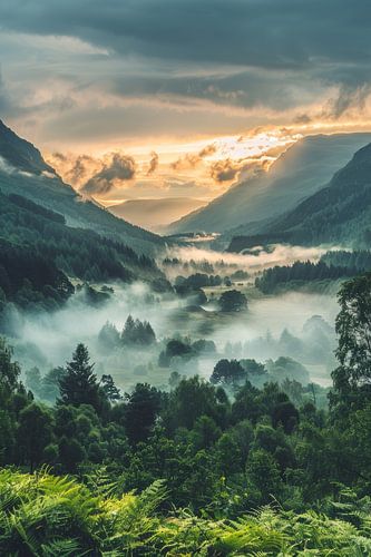 Vallée du Silence Vert sur Femea Stille Landschappen