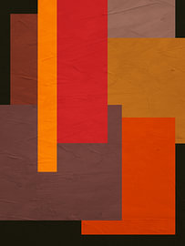 Moderne minimalistische geometrische abstrakte Kunst in Erdtönen. von Online Arts