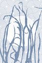 Ikigai.  Blue Grass and Moon. Abstract minimalist Zen art. Japandi style  VII by Dina Dankers thumbnail