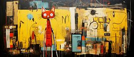 Abstract Kunstwerk 'New York CATS' van Preet Lambon