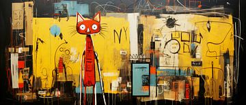 Abstract Kunstwerk 'New York CATS' van Preet Lambon