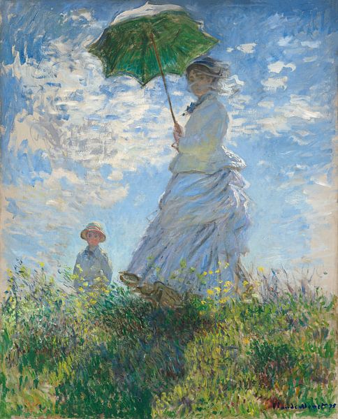 Vrouw met een Parasol, Mevrouw Monet en haar zoon, Claude Monet van Liszt Collection