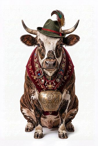 Elfriede, une vache de la Forêt-Noire, en costume traditionnel sur Ingo Laue