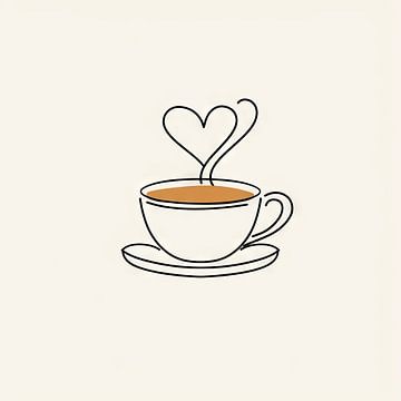 Koffielijnkunst voor café liefhebbers van Poster Art Shop