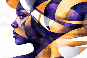 Futuristische portretillustratie van een vrouw