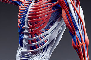 Illustration eines Skeletts mit Anatomie