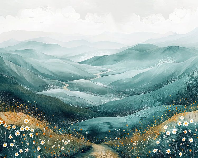 Landscape | Serene Hills Escape by Abstract Painting