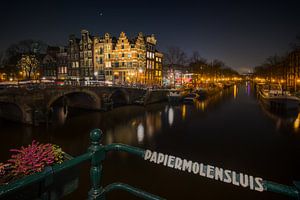Papiermolensluis Amsterdam la nuit