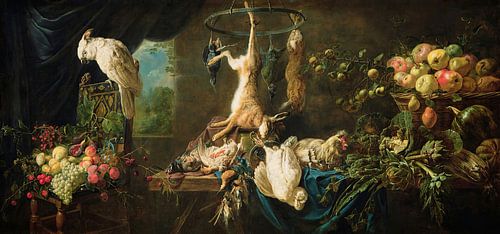 Stilleven: Wild, Groenten, Fruit, Kaketoe, Adriaen van Utrecht