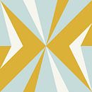 Retro geometry  with triangles in Bauhaus style in  yellow and blue 3 by Dina Dankers thumbnail