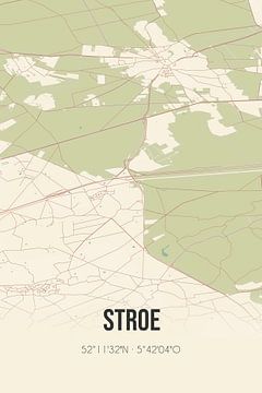 Vintage landkaart van Stroe (Gelderland) van Rezona