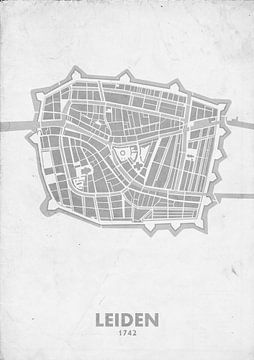 Stadtplan von Leiden 1742 von STADSKAART