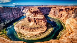 Panorama Hoefijzerbocht van de Colorado rivier van Dieter Walther
