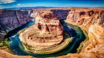 Panorama Horseshoe Bend of the Colorado river by Dieter Walther
