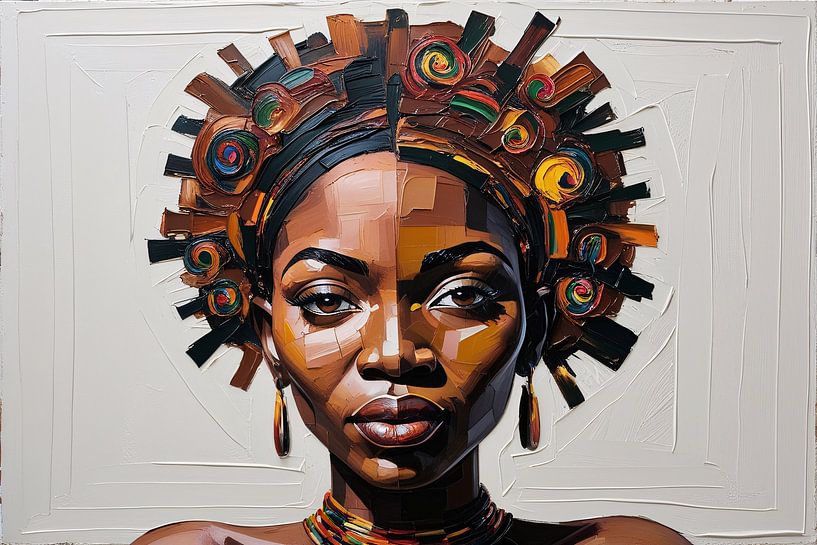 Portrait abstrait femme africaine par Art & Soul Creations