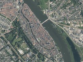Aerial view of Kampen city centre by Maps Are Art