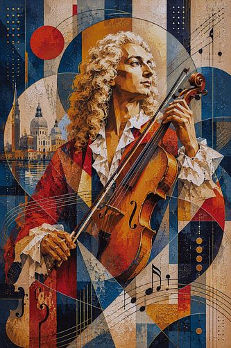 Antonio Vivaldi, Italiaanse componist en violist schilderij.