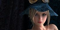 Mädchen mit blauem Hut von Britta Glodde Miniaturansicht