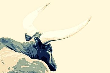 one Ankole cow mixed media by Werner Lehmann