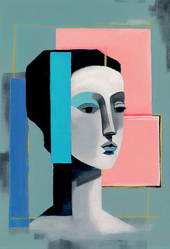 Abstract Woman with Shapes by But First Framing