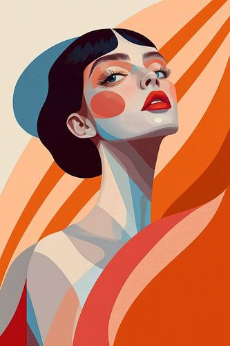 Vrouw in pastel kleuren