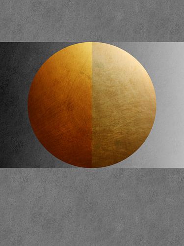 Eclipse – abstracte kunst in goud, brons en grijs