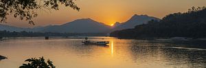 the Mekong at sunset by Walter G. Allgöwer