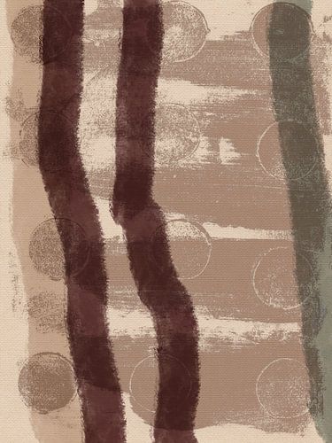 Abstracte vormen en lijnen in bruin en beige