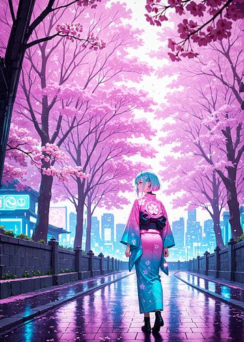Anime Girl Sakura Cherry Blossom Spring Japan