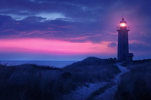 Leuchtturm zur blauen Stunde