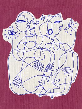 Zwei miteinander verflochtene Figuren