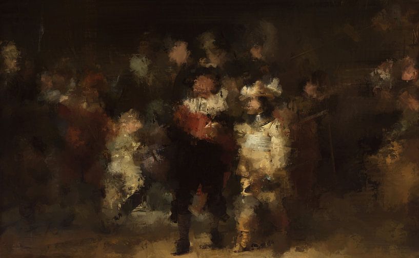 The Night Watch, after the work of Rembrandt van Rijn, abstract II by MadameRuiz