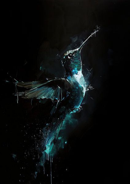 Painting Abstract Hummingbird by Art Whims