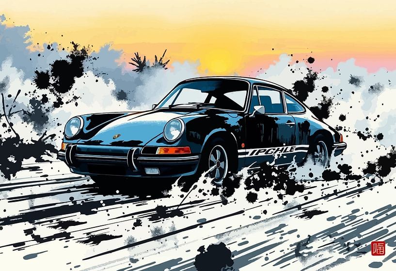 Porsche 911 Carrera – Drifting Spirit Japanese Art by MIROKKU