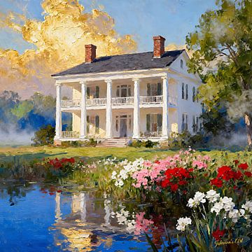 Amerikaans Plantagehuis 6 van Johannas Art Creations