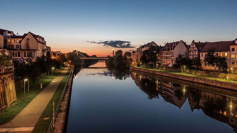 Late night view over the river of Bamberg, Germany, July 2017 by Werner Lerooy