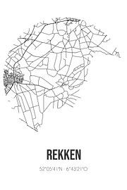 Rekken (Gueldre) | Carte | Noir et blanc sur Affiches de lieux