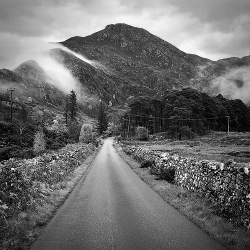 A road through the highlands off Scotland