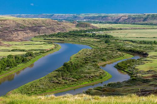 De Red Deer rivier in Alberta Canada