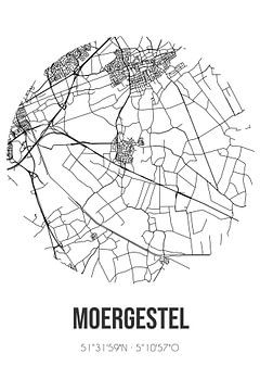 Moergestel (Nordbrabant) | Karte | Schwarz und Weiß von Rezona