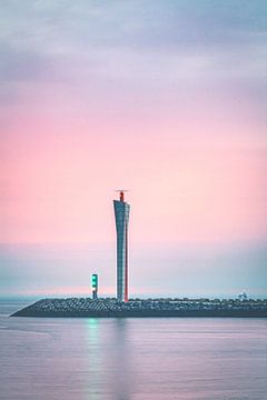 Radarturm auf der Ostmole in Ostende | Landschaft | Hafen von Daan Duvillier | Dsquared Photography