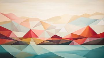 Abstract natural landscape in geometric shapes by Black Coffee
