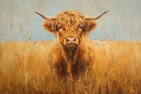 Goldener Glanz der schottischen Highlander-Kuh