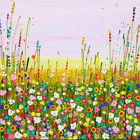 Buntes Blumenfeld pastell
