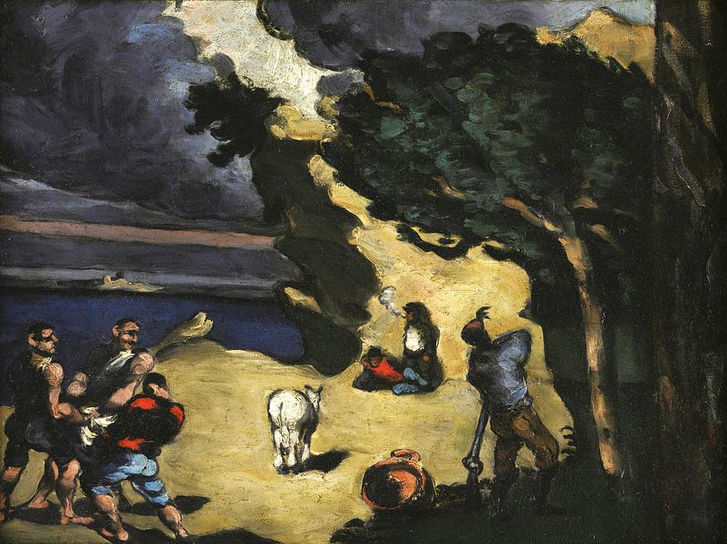 Paul Cézanne, Die Diebe und der Esel - 1869 von Atelier Liesjes