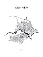 Plattegrond Arnhem in zwartwit