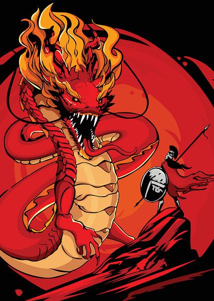 Warriors Face Dragons by Rez Design