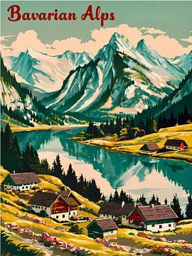 Bezaubernder Kunstdruck der bayerischen Alpen